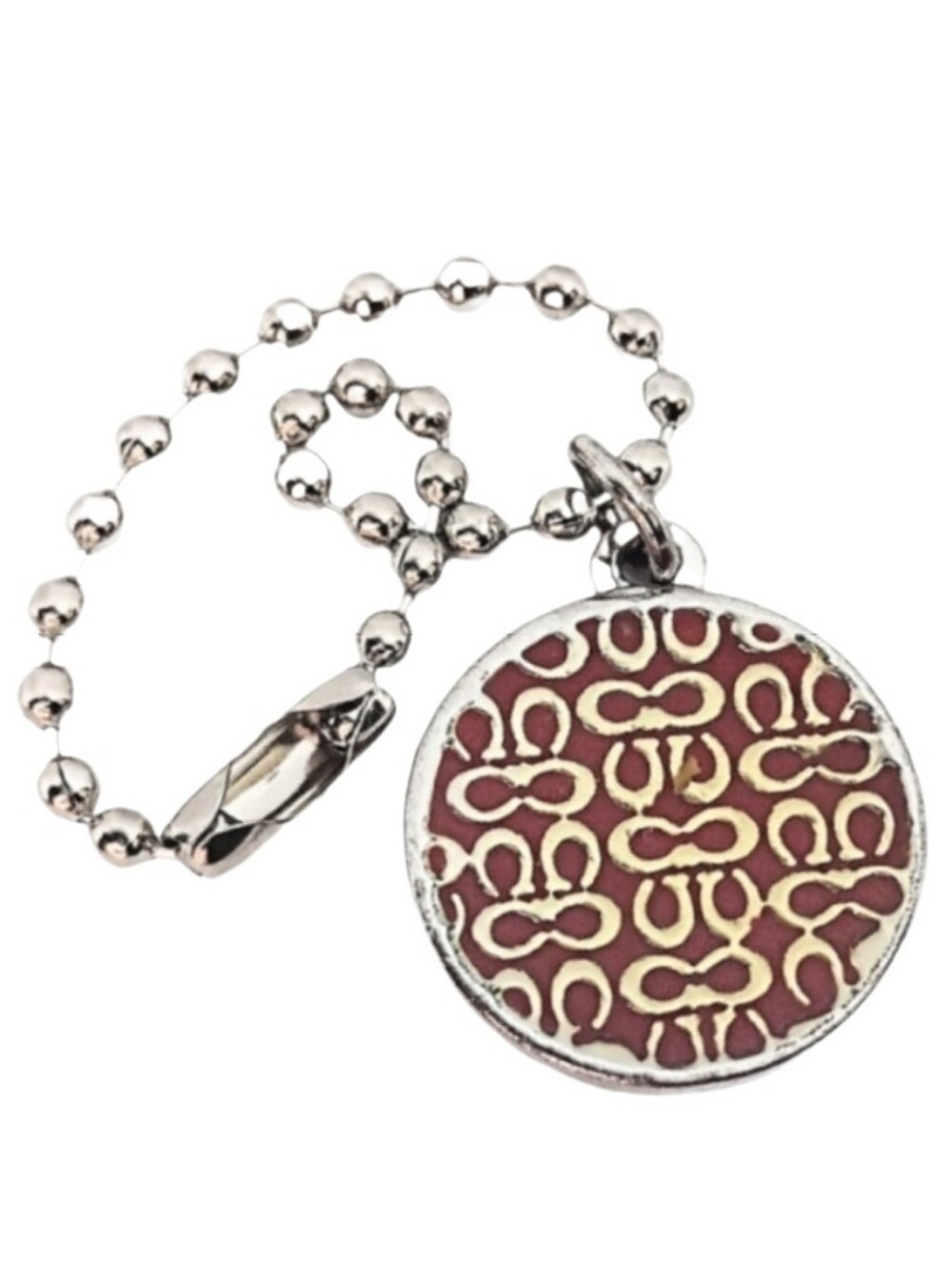 ⭕ Y2K Coach Legacy Red Enamel Signature Metal Hangtag Bag Fob Charm Keychain